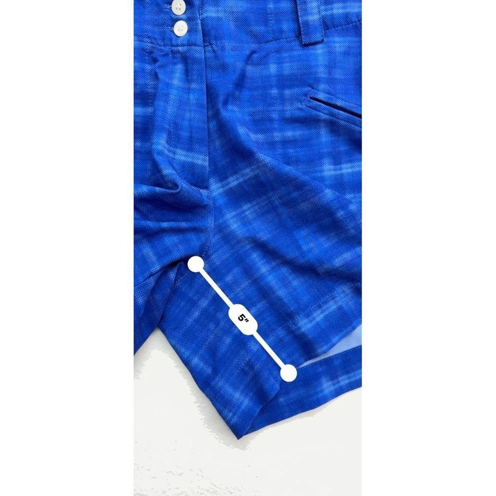 Nike Dri-FIT Plaid Performance Golf Shorts Womens 2 Blue - Picture 10 of 11